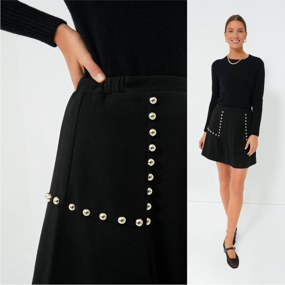 Tuckernuck Dresses & Skirts - Tuckernuck Black Mini Skirt with Silver Details
